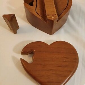 Heart-Shaped Wooden Puzzle Box